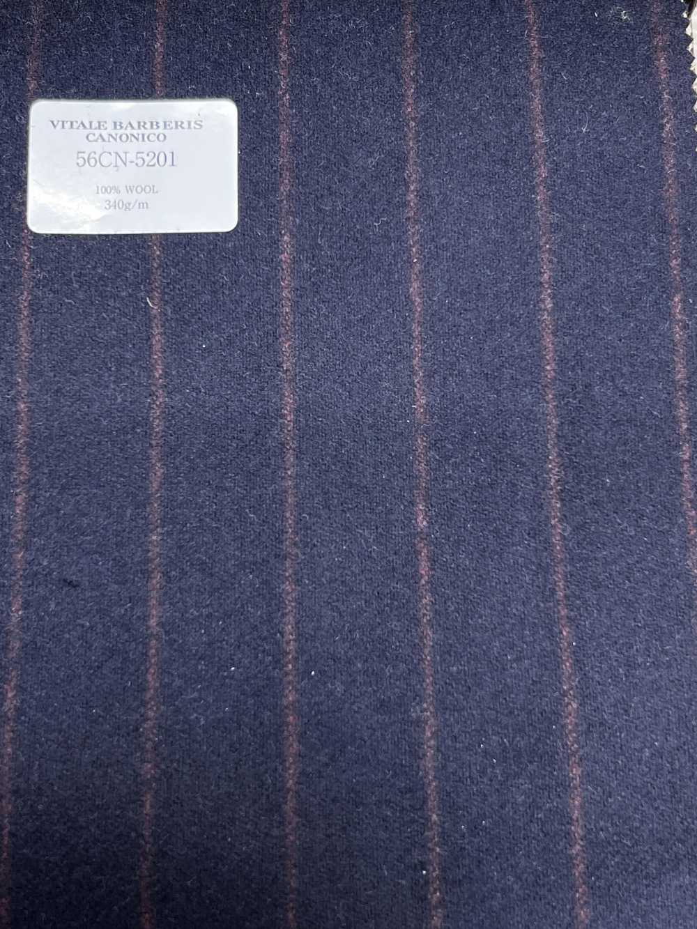 56CN5201 CANONICO (Canonico) Franela de lana original Rayas azul marino oscuro/rojo[Textil] CANÓNICO