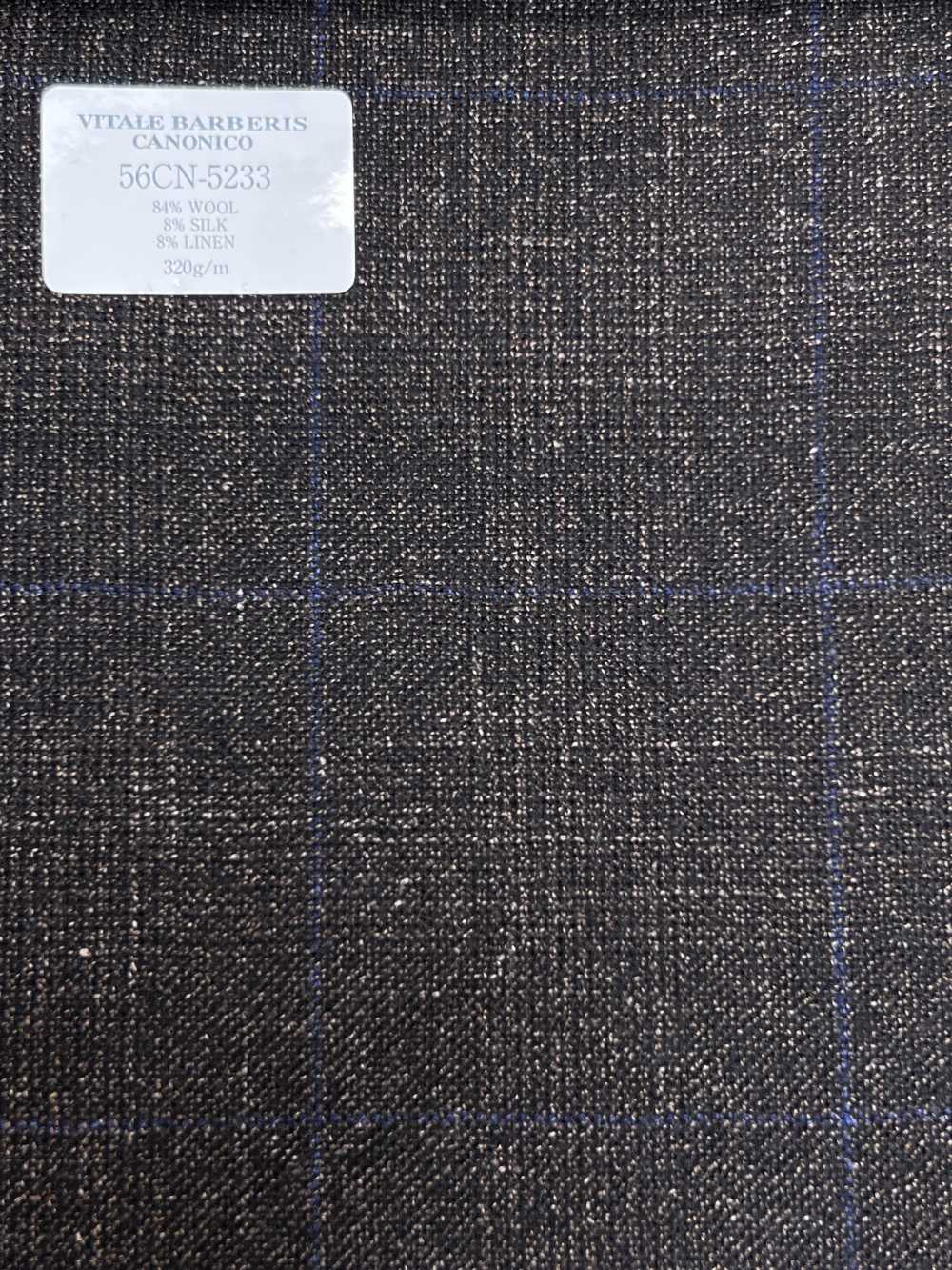 56CN5233 CANONICO TEJIDO DE SASTRERÍA ELEGANTE DE LANA, SEDA Y LINO Cuadros ventana marrón/azul[Textil] CANÓNICO