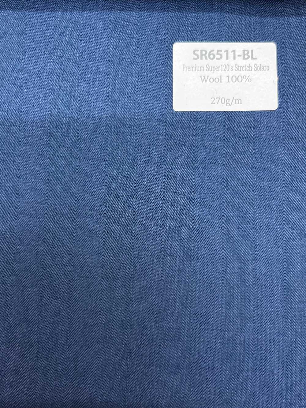 SR6511-BL Estándar de fabricación japonesa Premium Super 120's de hilo sencillo elástico Solaro azul liso irid[Textil] HOSOI SYOJI