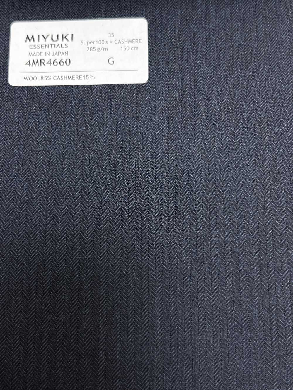 4MR4660 26AW Super100's × CASHIMERE rayas azul marino[Textil] Fábricas De Lana Miyuki