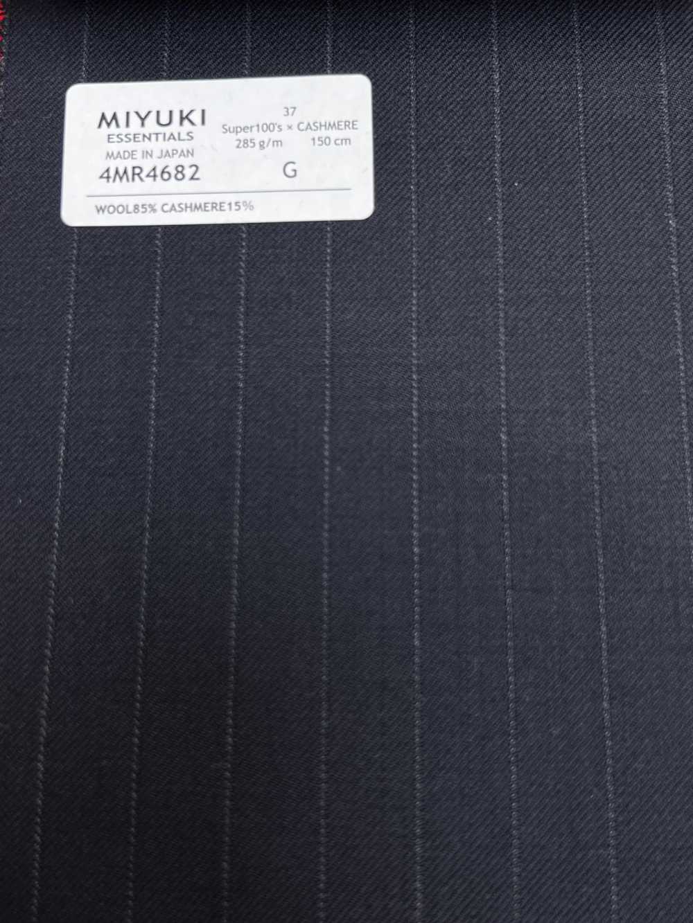 4MR4682 26AW Super100's × CASHIMERE rayas azul marino[Textil] Fábricas De Lana Miyuki