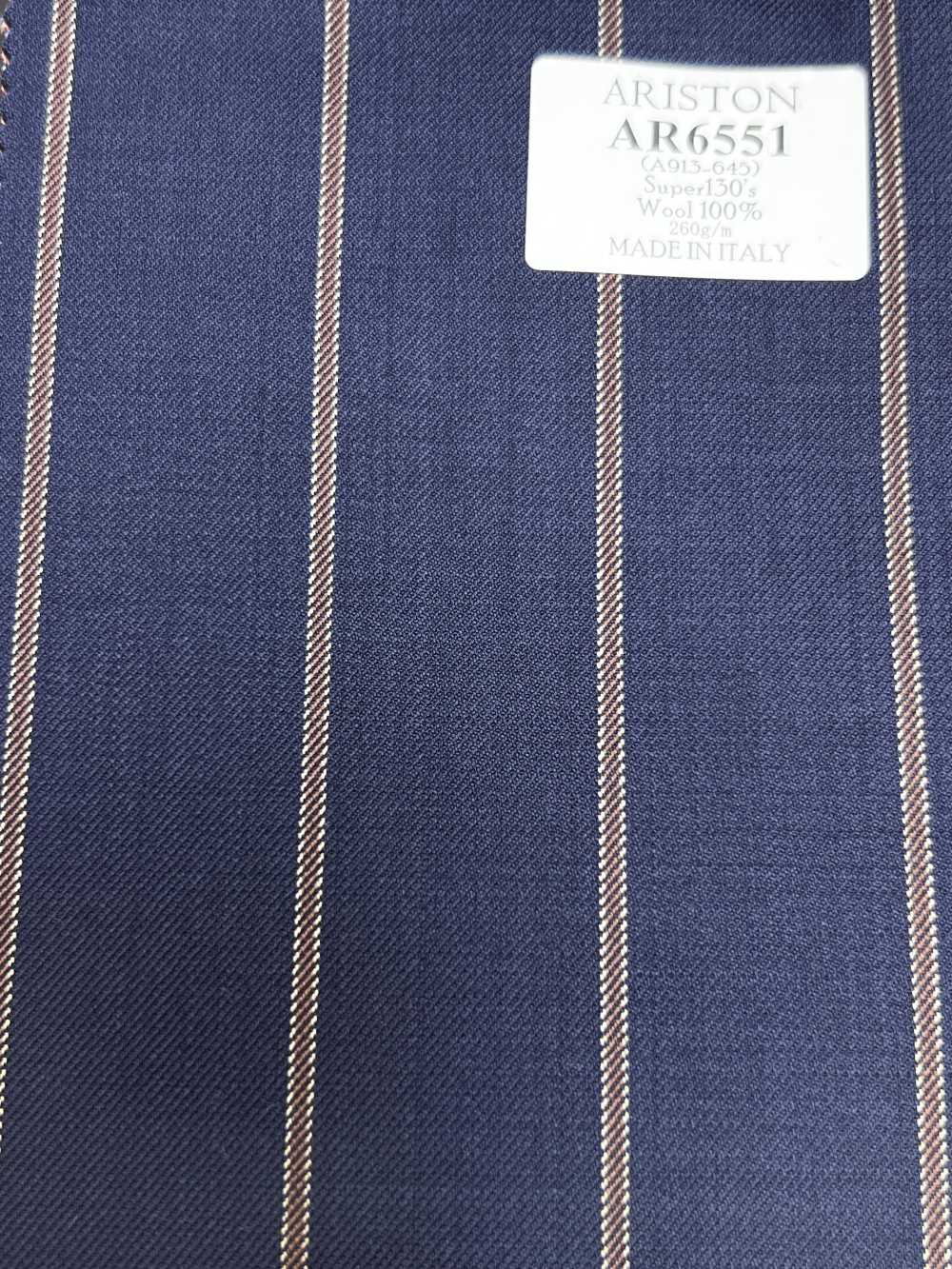 AR6551 ARISTON Super 130's Rayas azul marino × marrón[Textil] HOSOI SYOJI