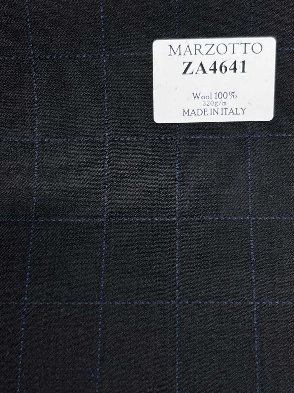ZA4641 MARZOTTO Super110's Cuadro bordado negro x azul[Textil] HOSOI SYOJI