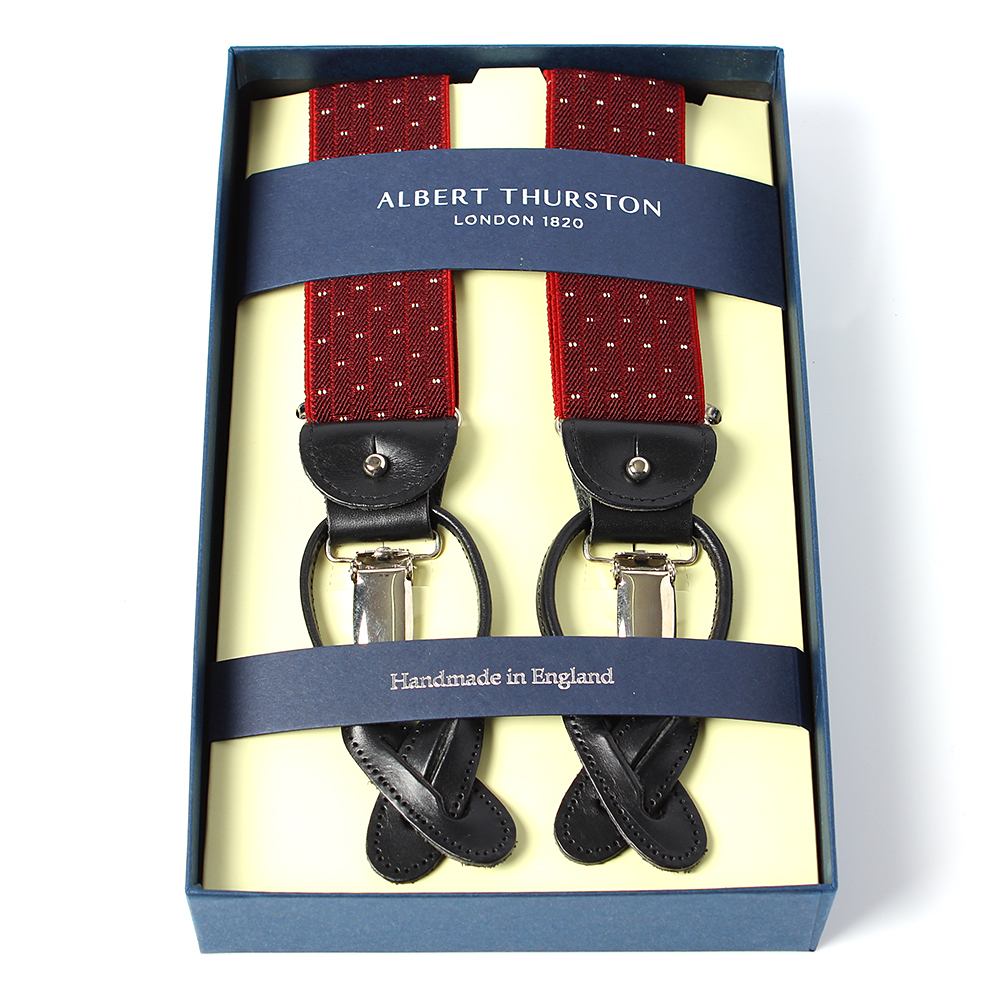 AT-2313-WI Albert Thurston Tirantes Pin Patrón De Puntos 35 MM Rojo Vino[Accesorios Formales] ALBERT THURSTON