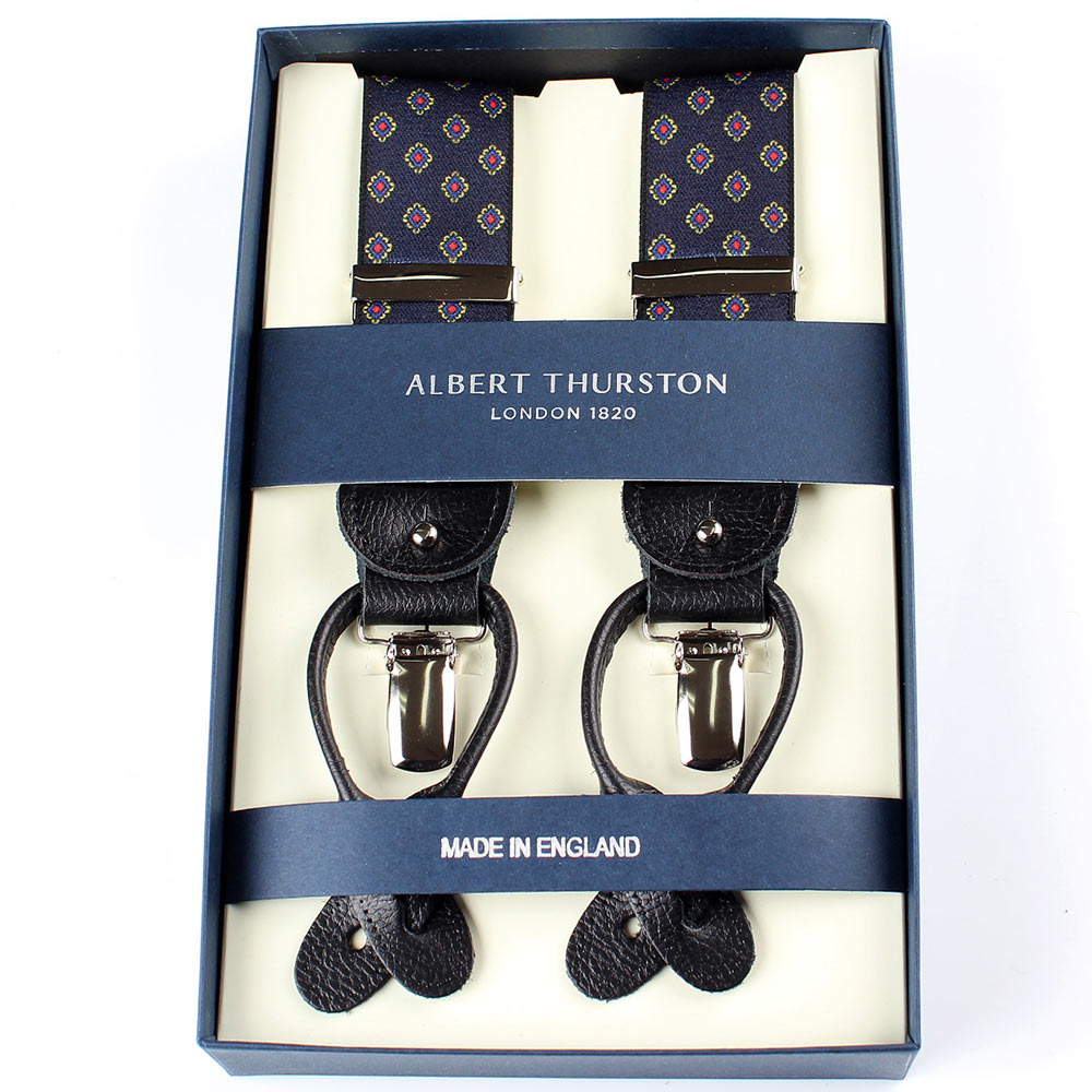 AT-2387-NV Tirantes Albert Thurston, patrón pequeño, 35 mm, azul marino[Accesorios formales] ALBERT THURSTON
