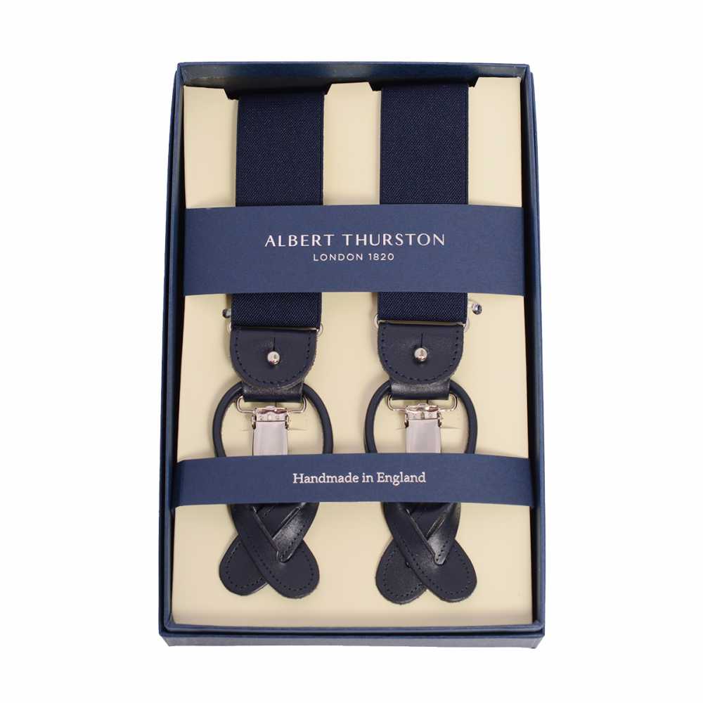 AT-NAVY Tirantes Albert Thurston Azul Marino Sin Estampado 35MM[Accesorios Formales] ALBERT THURSTON