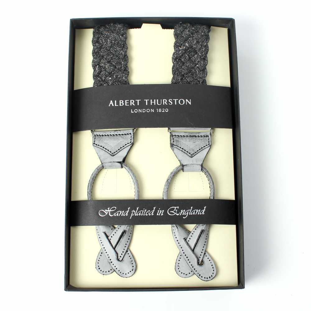 AT-6ST-BK Albert Thurston Tirantes Trenza De Lino Negro[Accesorios Formales] ALBERT THURSTON