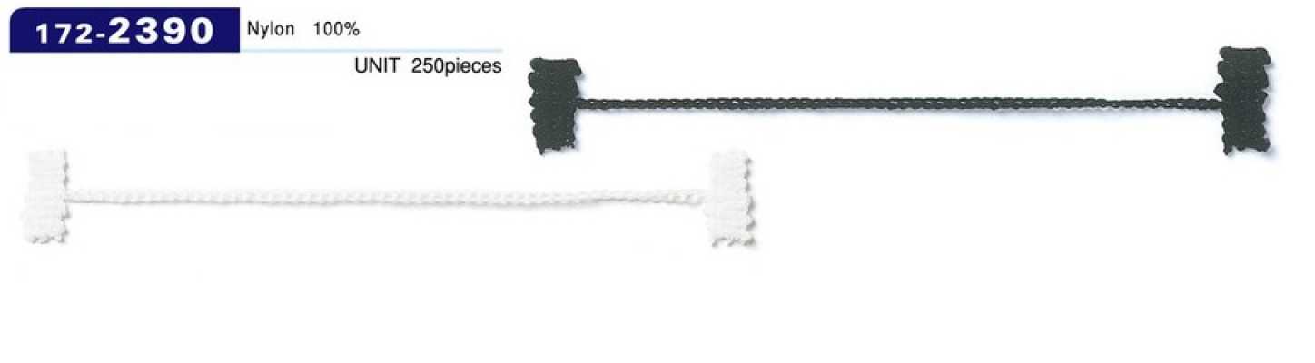 172-2390 Tope de forro de botón de lazo, tipo de cordón cadena, longitud total 102 mm (paquete de 250)