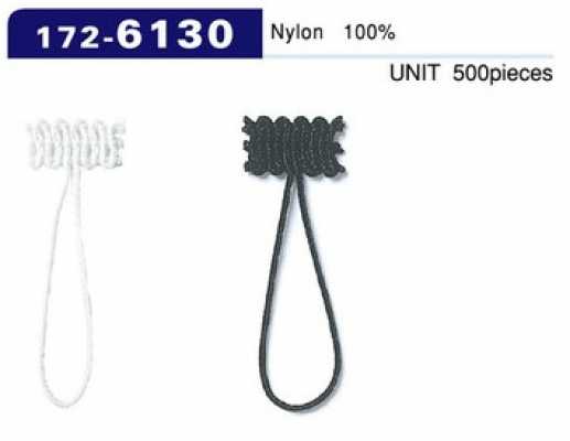172-6130 Botón de lazo, tipo cordón trenzado, longitud total 40 mm (cant. 500)
