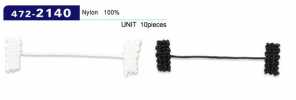 472-2140 Sujetador para botón de lazo, tipo cordón trenzado, longitud total 52 mm (cantidad: 10)