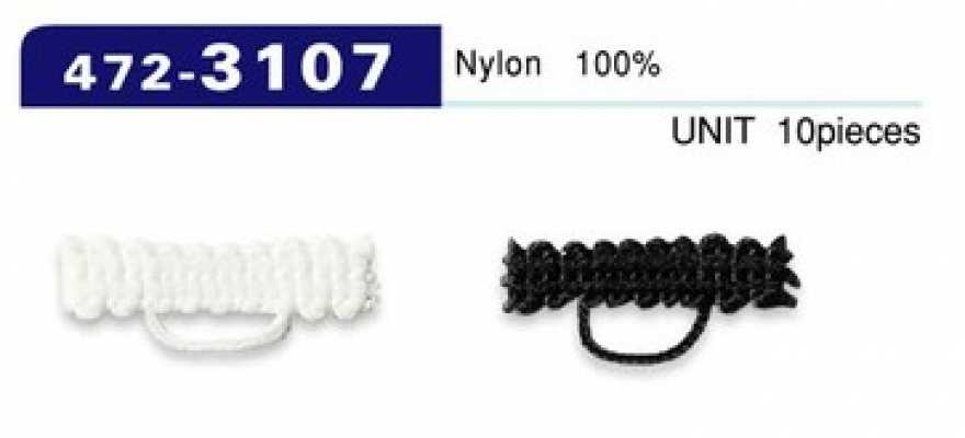472-3107 Botón de lazo: cordón trenzado tipo 5 mm x 22 mm (10 piezas)