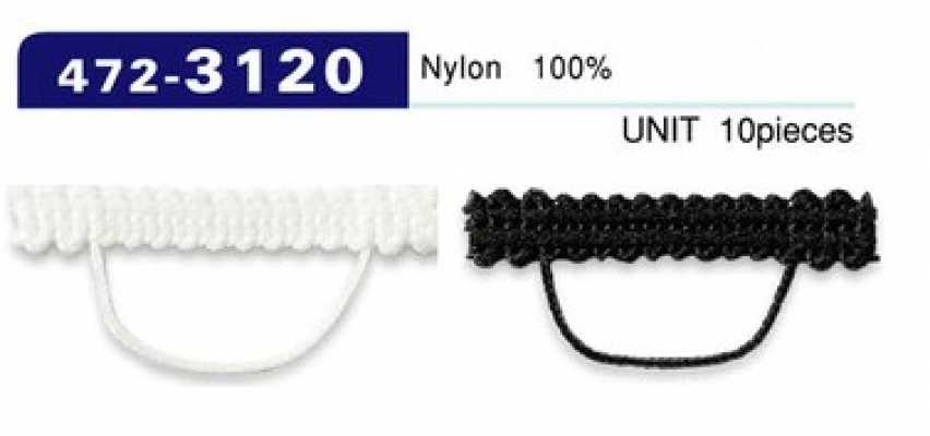 472-3120 Botón de lazo, tipo cordón trenzado, horizontal, 33 mm (10 piezas)