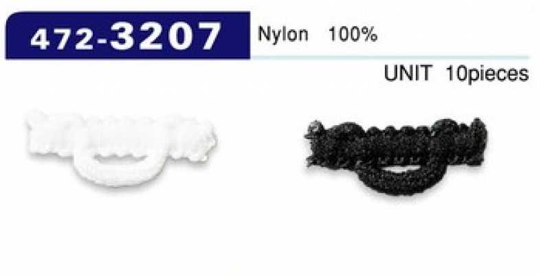 472-3207 Botón de lazo, tipo de nailon esponjoso, horizontal, 22 mm (10 piezas)