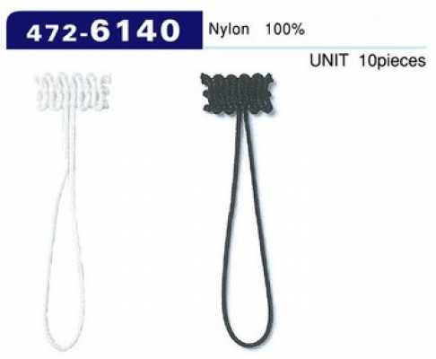 472-6140 Botón de lazo, tipo de cordón trenzado, longitud total 52 mm (10 piezas)