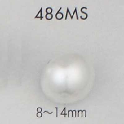 486MS Botón de urea con acabado perlado y tallo plateado