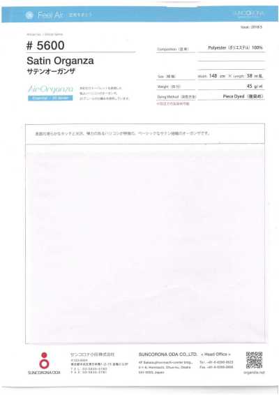 5600 Organza satinada