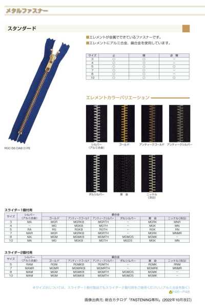 5RAMMR Cremallera metálica talla 5 de aluminio, separable de dos vías
