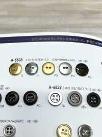 A5503 Botón De Metal Simple De 2 Agujeros IRIS Foto secundaria