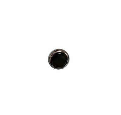 AB55S Botón de concha de nácar negra con borde metálico y agujero trasero