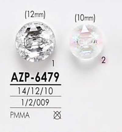 AZP6479 Botón Aurora Perla con corte de diamante