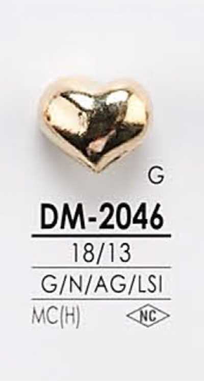 DM2046 Botón metálico con forma de corazón