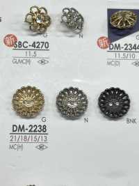 DM2238 Botón De Metal Con Motivo Floral IRIS Foto secundaria