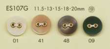 ES107G DAIYA BUTTONS Botón decorativo de poliéster con aspecto de concha de 2 agujeros