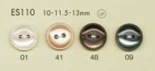 ES110 DAIYA BUTTONS Botón de poliéster decorativo con borde y aspecto de nácar de 2 orificios