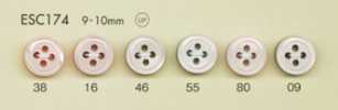 ESC174 DAIYA BUTTONS Botón de poliéster estilo concha de colores