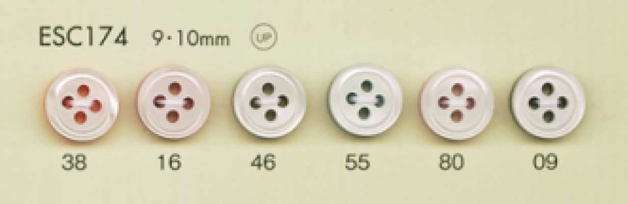 ESC174 DAIYA BUTTONS Botón de poliéster estilo concha de colores