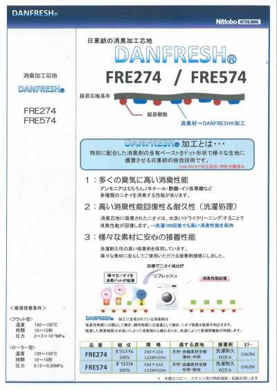 FRE274 [Nittobo] Entretela desodorizante DANFRESH para tejidos ligeros a medianos