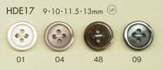 HDE17 DAIYA BUTTONS Serie HYPER DURABLE resistentes al impacto"" botones de poliéster estilo concha""