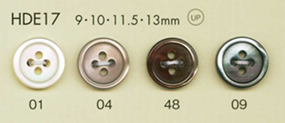 HDE17 DAIYA BUTTONS Serie HYPER DURABLE resistentes al impacto"" botones de poliéster estilo concha""
