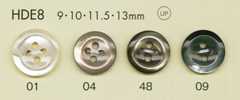 HDE8 DAIYA BUTTONS Serie HYPER DURABLE resistente a impactos Botón de poliéster con efecto concha