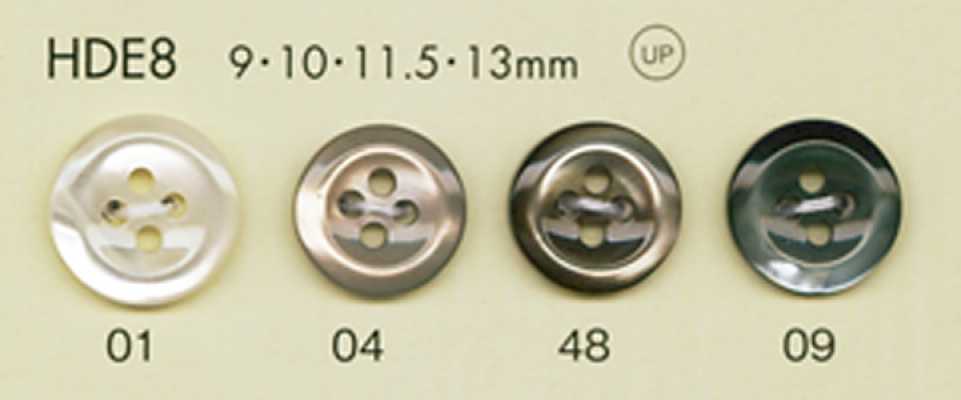 HDE8 DAIYA BUTTONS Serie HYPER DURABLE resistente a impactos Botón de poliéster con efecto concha