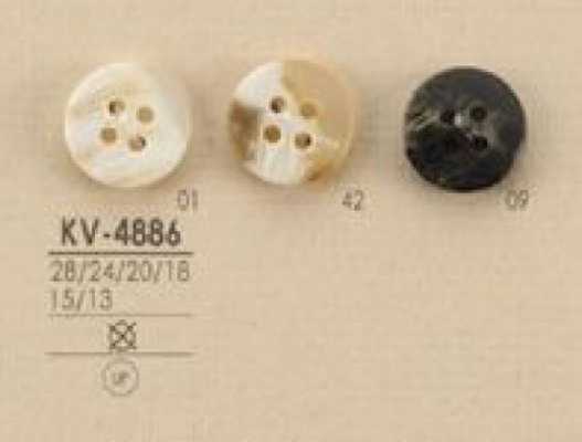 KV4886 Botón de poliéster estilo búfalo de 4 agujeros