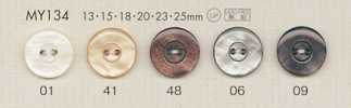 MY134 DAIYA BUTTONS Botón de poliéster tipo concha
