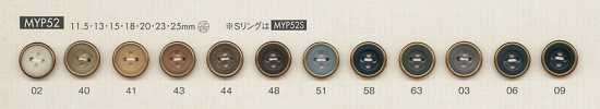 MYP52 Botón de poliéster elegante color dorado antiguo de 4 agujeros