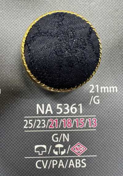 NA5361 Botón cubierto con combinación de tapa y poste de cierre