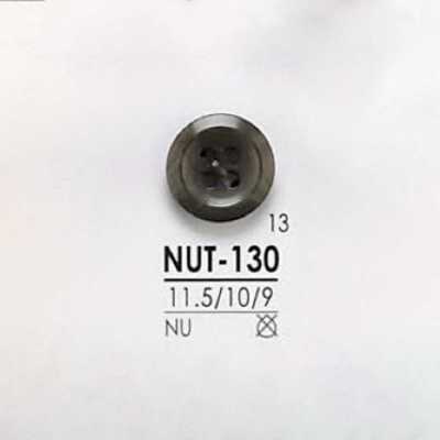 NUT130 Botón de nuez de material natural de 4 agujeros
