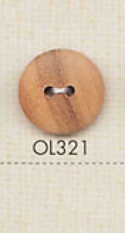 OL321 Botón de madera natural de dos agujeros