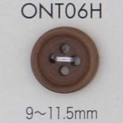ONT06H Botón de corozo natural con aro de 4 agujeros
