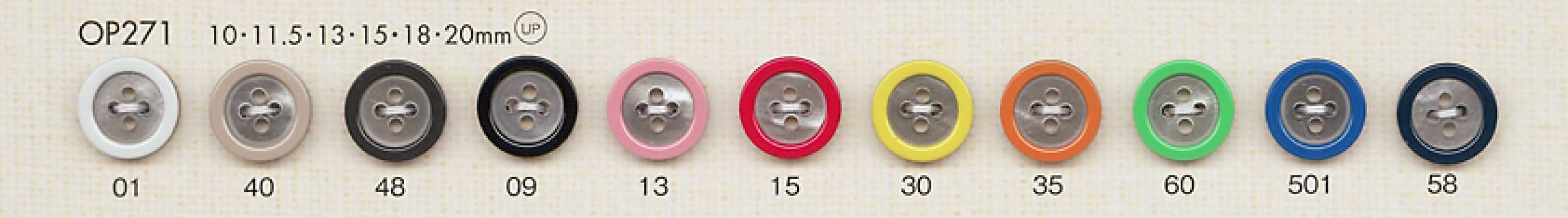 OP271 Botones de poliéster de colores Pop para camisas