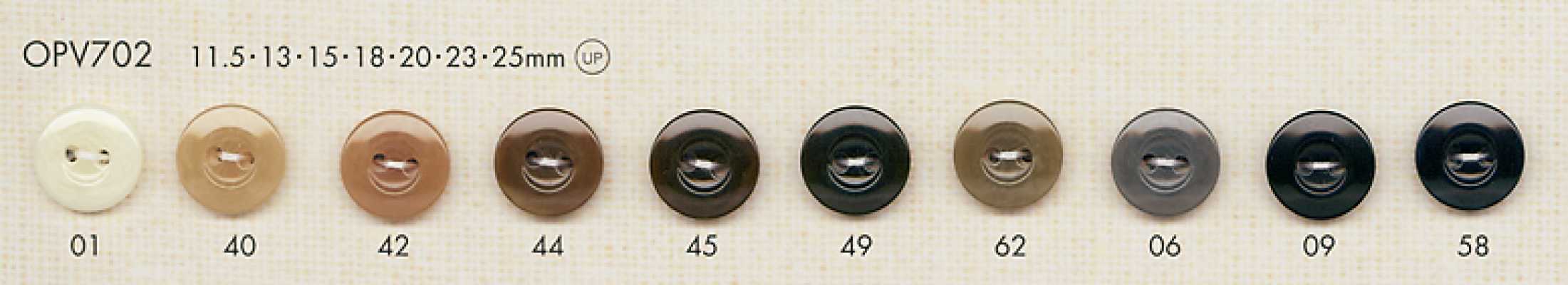 OPV702 Botón de poliéster sencillo y elegante de dos agujeros para camisas y blusas