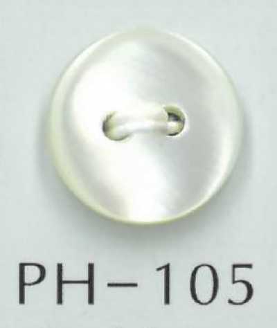 PH105 Botón redondo de concha de dos agujeros