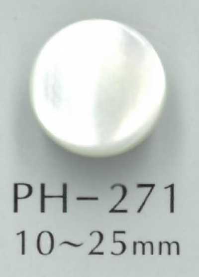 PH271 Botón redondo de concha con vástago metálico