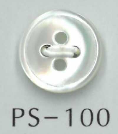 PS100 Botón de nácar de 4 agujeros con borde