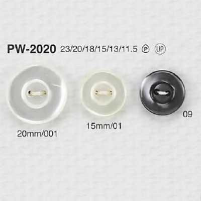 PW2020 Botón de resina de poliéster de 2 agujeros para coser