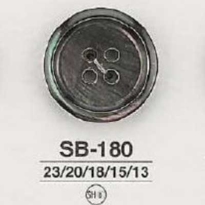 SB180 Botón de concha de nácar negro de 4 agujeros