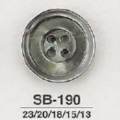 SB190 Botón de concha de nácar negro de 4 agujeros